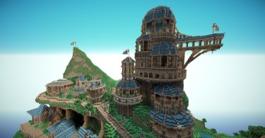 Замок постороенный игроком в Minecraft